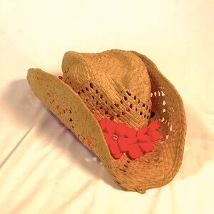 Pink Flowers Cowgirl Hat